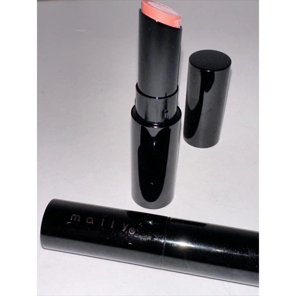 Mally Beauty Ultra Chic Lipstick PLAYFUL Shimmer Peach Pink Lot of 2 Tubes New